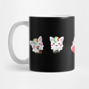 5 Kawaii Cat Unicorn Emotes Mug